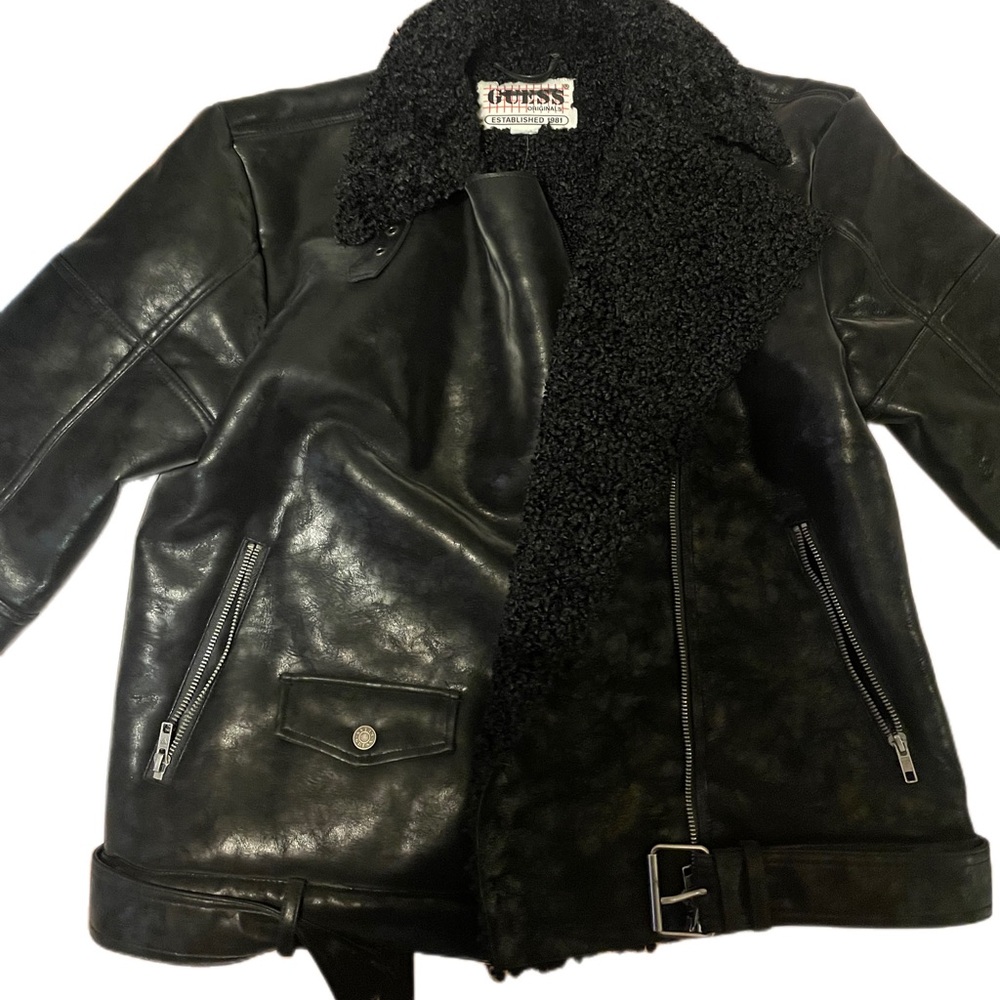 Guess Men’s Vegan Leather Moto Jacket
